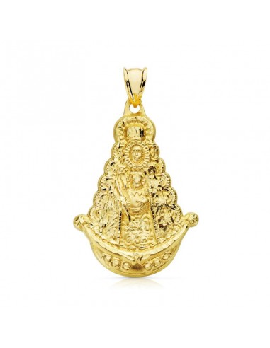18K MEDALLA ORO AMARILLO VIRGEN DEL ROCIO SILUETA 35X25 MM