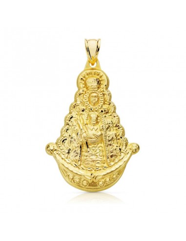 18K MEDALLA ORO AMARILLO VIRGEN DEL ROCIO SILUETA 40X25 MM