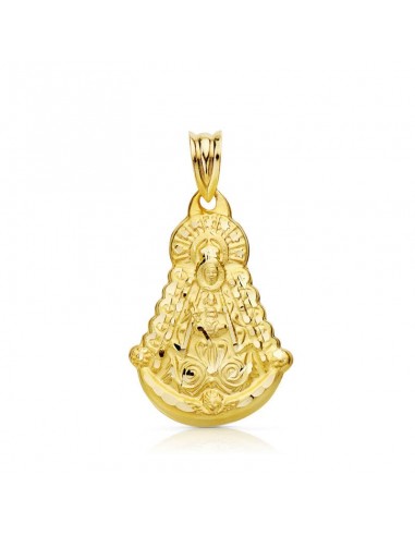 18K MEDALLA ORO AMARILLO VIRGEN DEL ROCIO SILUETA 25X20 MM