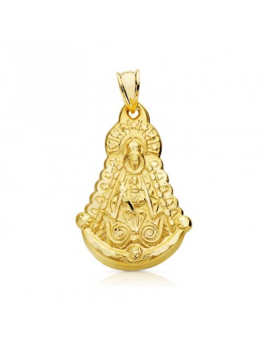 18K MEDALLA ORO AMARILLO VIRGEN DEL ROCIO SILUETA 30X20 MM