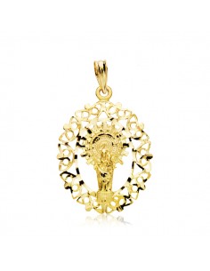 18K MEDALLA ORO AMARILLO VIRGEN DEL PILAR ORLA 28X21 MM
