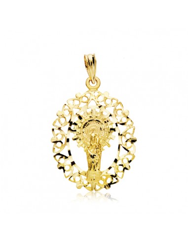 18K MEDALLA ORO AMARILLO VIRGEN DEL PILAR ORLA 28X21 MM