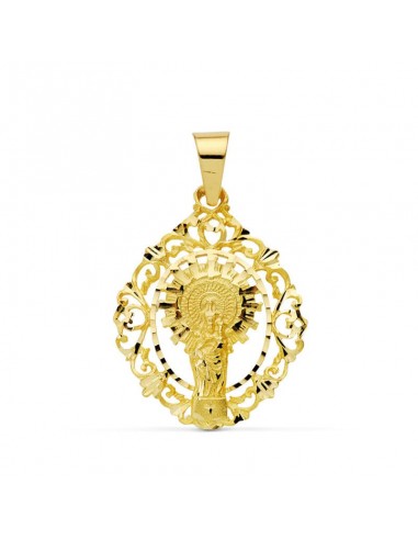 18K MEDALLA ORO AMARILLO VIRGEN PILAR ORLA 36X28 MM