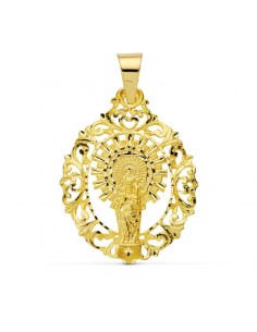 18K MEDALLA ORO AMARILLO VIRGEN PILAR ORLA 39X30 MM