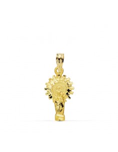 18K MEDALLA ORO AMARILLO VIRGEN DEL PILAR SILUETA 21X11 MM