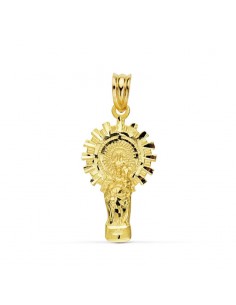 18K MEDALLA ORO AMARILLO VIRGEN PILAR SILUETA 28X15 MM
