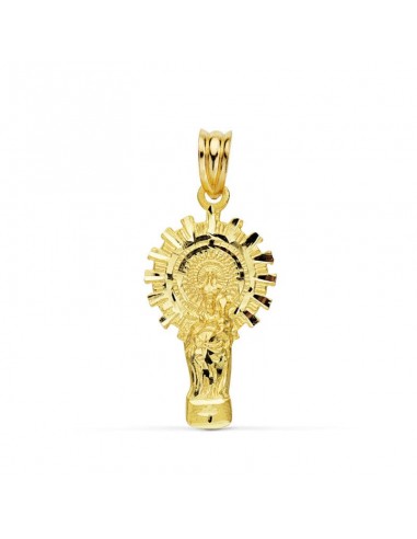 18K MEDALLA ORO AMARILLO VIRGEN PILAR SILUETA 28X15 MM