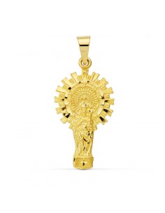 18K MEDALLA ORO AMARILLO VIRGEN DEL PILAR SILUETA 32X17 MM