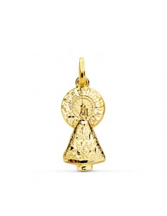 18K MEDALLA ORO AMARILLO VIRGEN DEL PILAR SILUETA 25X11 MM