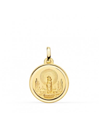 18K MEDALLA ORO AMARILLO VIRGEN DEL PILAR 18 MM