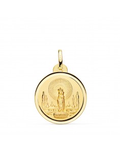 18K MEDALLA ORO AMARILLO VIRGEN DEL PILAR BISEL 20 MM