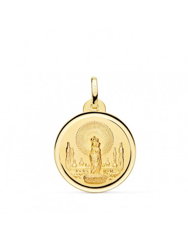 18K MEDALLA ORO AMARILLO VIRGEN DEL PILAR BISEL 20 MM