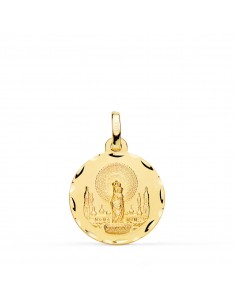 18K MEDALLA ORO AMARILLO VIRGEN DEL PILAR TALLADA 18 MM