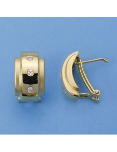 18K PENDIENTES CIRCONITAS. 17 X 10 MM.
