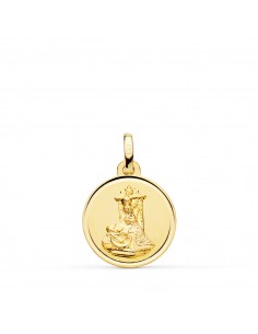 18K MEDALLA ORO AMARILLO VIRGEN DE LAS ANGUSTIAS BISEL 16 MM