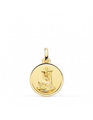 18K MEDALLA ORO AMARILLO VIRGEN DE LAS ANGUSTIAS BISEL 16 MM