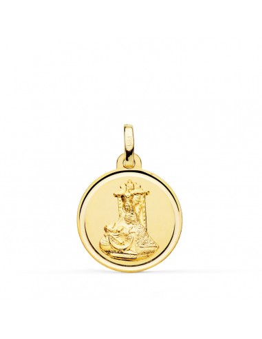 18K MEDALLA ORO AMARILLO VIRGEN DE LAS ANGUSTIAS BISEL 18 MM