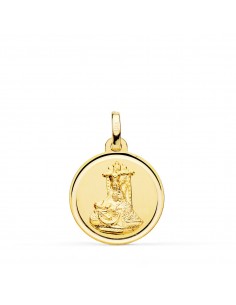 18K MEDALLA ORO AMARILLO VIRGEN DE LAS ANGUSTIAS BISEL 20 MM