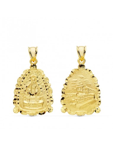 18K MEDALLA ORO AMARILLO VIRGEN DE LA CABEZA ANDUJAR CON SANTUARIO 28X22 MM