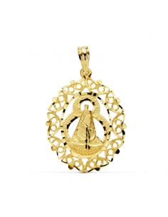 18K MEDALLA ORO AMARILLO VIRGEN DE LA CABEZA CERCO 28X21 MM