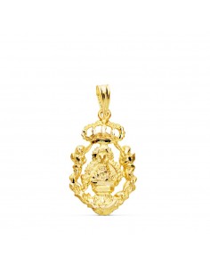 18K MEDALLA ORO AMARILLO VIRGEN DE LA CABEZA ESCUDO 21X13 MM
