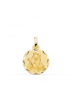18K MEDALLA ORO AMARILLO NUESTRA SEÑORA DE LA CANDELARIA TALLADA 16 MM