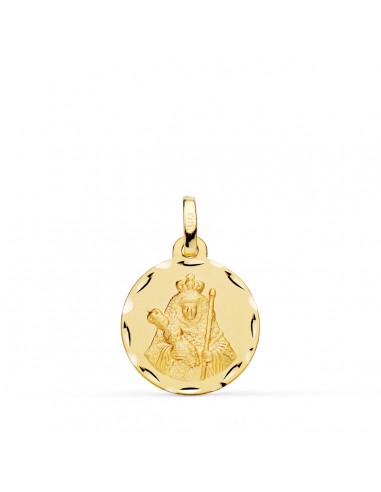 18K MEDALLA ORO AMARILLO NUESTRA SEÑORA DE LA CANDELARIA TALLADA 16 MM