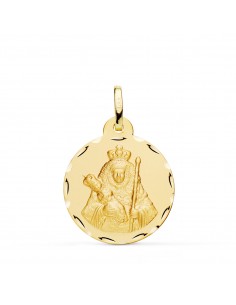 18K MEDALLA ORO AMARILLO NUESTRA SEÑORA DE LA CANDELARIA TALLADA 22 MM