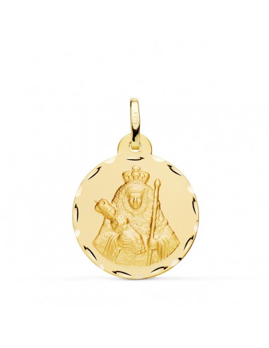 18K MEDALLA ORO AMARILLO NUESTRA SEÑORA DE LA CANDELARIA TALLADA 22 MM