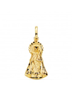 18K MEDALLA SILUETA VIRGEN ORO AMARILLO DE LOS DESAMPARADOS 23X13 MM
