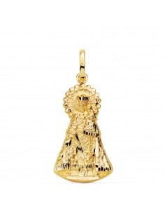 18K MEDALLA SILUETA VIRGEN ORO AMARILLO DE LOS DESAMPARADOS 26X15 MM
