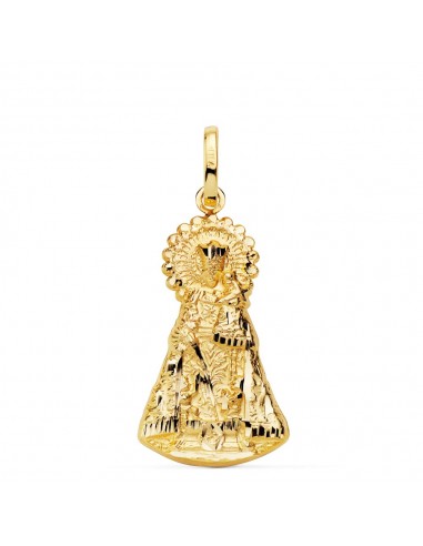 18K MEDALLA SILUETA VIRGEN ORO AMARILLO DE LOS DESAMPARADOS 26X15 MM
