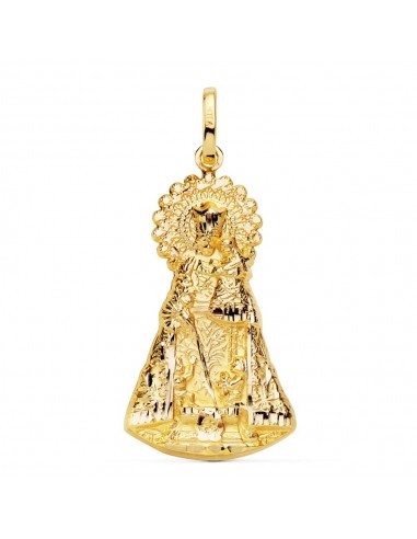 18K MEDALLA ORO AMARILLO VIRGEN DE LOS DESAMPARADOS SILUETA 33X18 MM