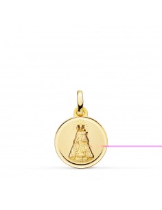 18K MEDALLA ORO AMARILLO VIRGEN DE LOS DESAMPARADOS 14 MM BISEL