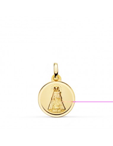 18K MEDALLA ORO AMARILLO VIRGEN DE LOS DESAMPARADOS 14 MM BISEL