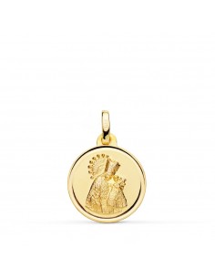 18K MEDALLA ORO AMARILLO VIRGEN DE LOS DESAMPARADOS BISEL 16 MM