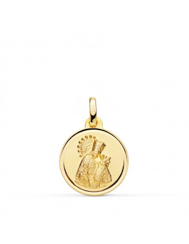18K MEDALLA ORO AMARILLO VIRGEN DE LOS DESAMPARADOS BISEL 16 MM