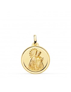 18K MEDALLA ORO AMARILLO VIRGEN DE LOS DESAMPARADOS BISEL 18 MM