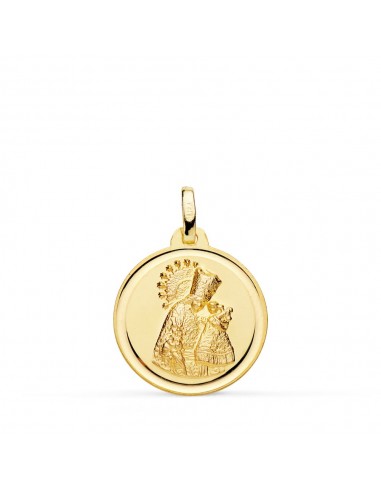 18K MEDALLA ORO AMARILLO VIRGEN DE LOS DESAMPARADOS BISEL 20 MM
