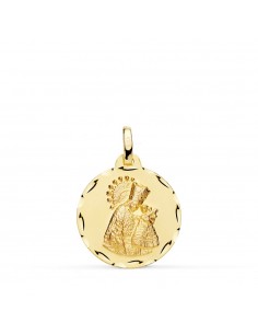 18K MEDALLA ORO AMARILLO VIRGEN DE LOS DESAMPARADOS TALLA CLASICA 18 MM