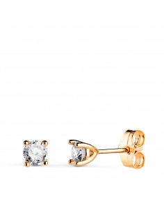 18K PENDIENTES ORO AMARILLO DIAMANTES LABORATORIO TALLA BRILLANTE 4MM 0 400 QTS. VS2-G. 4X4 MM CIERRE PRESION