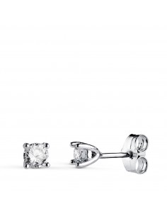 18K PENDIENTES ORO BLANCO DIAMANTES LABORATORIO TALLA BRILLANTE 4MM 0 400 QTS. VS2-G. 4X4 MM CIERRE PRESION