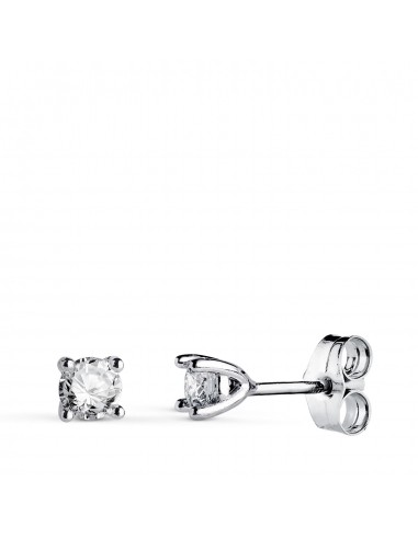 18K PENDIENTES ORO BLANCO DIAMANTES LABORATORIO TALLA BRILLANTE 4MM 0 400 QTS. VS2-G. 4X4 MM CIERRE PRESION