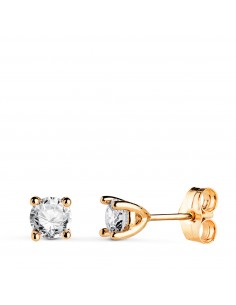 18K PENDIENTES ORO AMARILLO DIAMANTES LABORATORIO TALLA BRILLANTE 4 5MM 0 600 QTS. VS2-G. CIERRE PRESION 4 5X4 5 MM