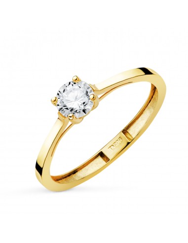 18K SOLITARIO ORO AMARILLO 4 GARRAS CON DIAMANTE LABORATORIO 0 30 QTES. G - VS1