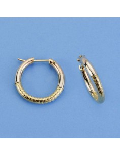 18K AROS TRICOLOR LABRADOS. 22 X 3 MM.