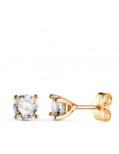 18K PENDIENTES ORO AMARILLO DIAMANTES LABORATORIO TALLA BRILLANTE 5MM 1 00 QTS. VS1-G. 5X5 MM CIERRE PRESION