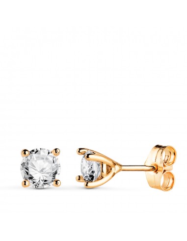 18K PENDIENTES ORO AMARILLO DIAMANTES LABORATORIO TALLA BRILLANTE 5MM 1 00 QTS. VS1-G. 5X5 MM CIERRE PRESION
