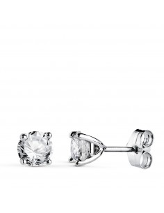 18K PENDIENTES ORO BLANCO DIAMANTES LABORATORIO TALLA BRILLANTE 5MM 1 00 QTS. VS1-G. 5X5 MM CIERRE PRESION