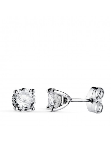 18K PENDIENTES ORO BLANCO DIAMANTES LABORATORIO TALLA BRILLANTE 5MM 1 00 QTS. VS1-G. 5X5 MM CIERRE PRESION